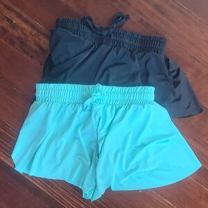 Black and Mint Green Athletic Shorts Set